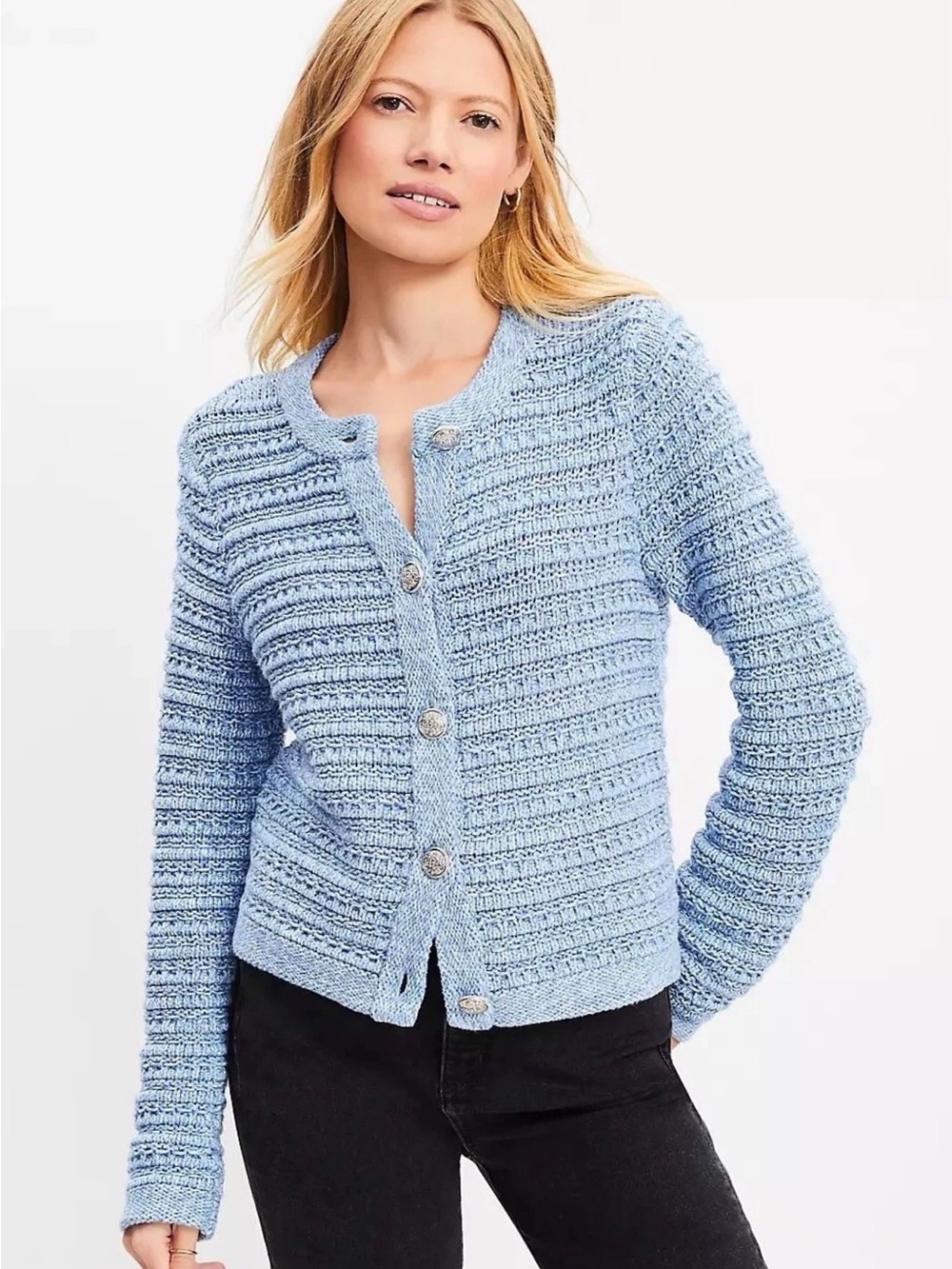 LOFT Textured Sweater Jacket Cardigan Size S